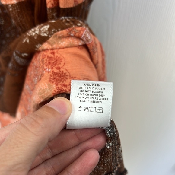 Renee C - Color-block Boho Tiered Three Quarter Sleeve Maxi Dress Small - Picture 11 of 13